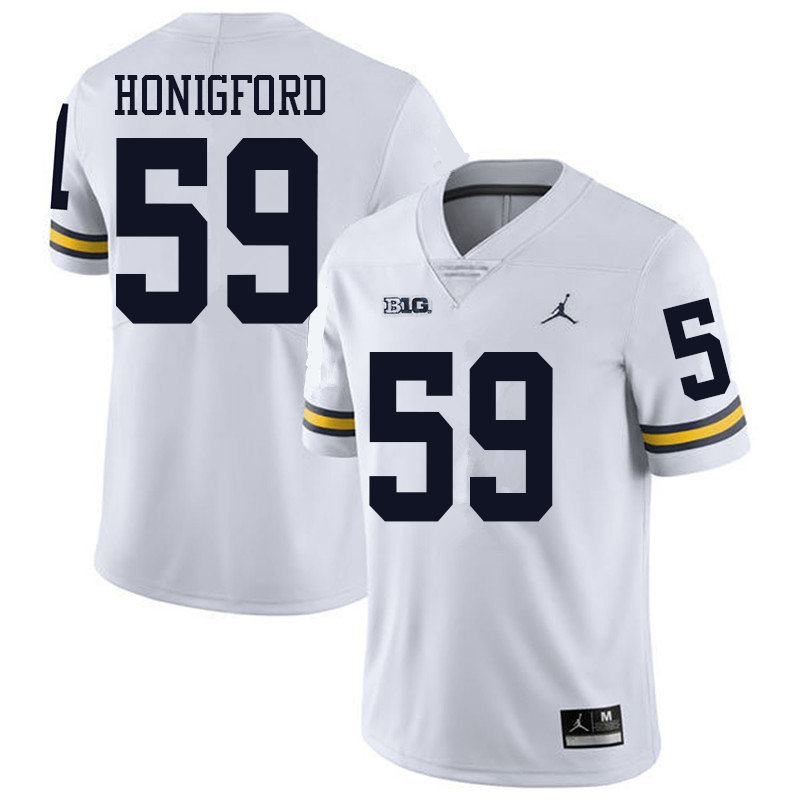 Jordan Brand Men #59 Joel Honigford Michigan Wolverines College Football Jerseys Sale-White